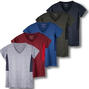5 Pack: Activewear V-Neck T-Shirt - XXL